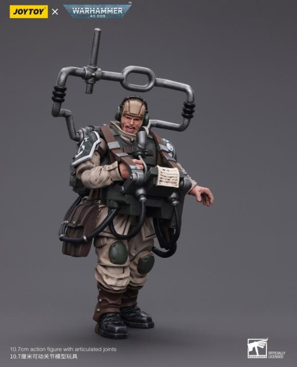 JOYTOY Warhammer 40k Astra Militarum Cadian Command Squad Veteran with Master Vox 1/18 Scale Action Figure