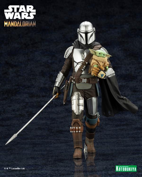 KOTOBUKIYA ARTFX+ SW193 The Mandalorian & Grogu with Beskar Staff - The Mandalorian 1/10 Scale Figure