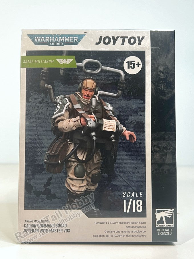 JOYTOY Warhammer 40k Astra Militarum Cadian Command Squad Veteran with Master Vox 1/18 Scale Action Figure