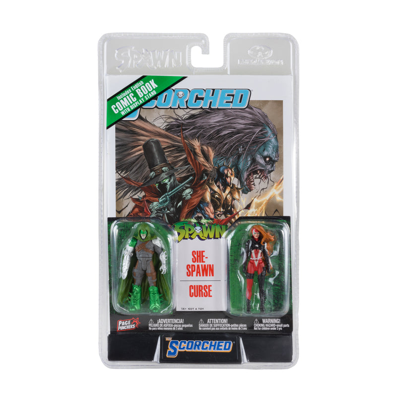 MCFARLANE Spawn Page Punchers 2pk She Spawn and Curse 3in Action Figures with Comic