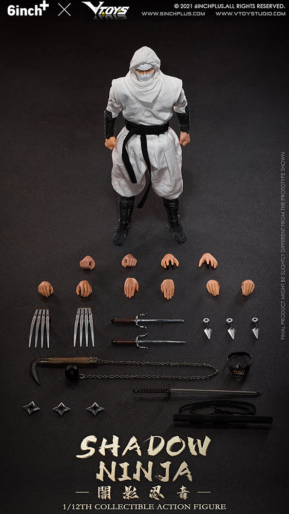 VTOYS X 6INCH SN003 Shadow Ninja (White) 1/12 Scale Figure - Action Figure