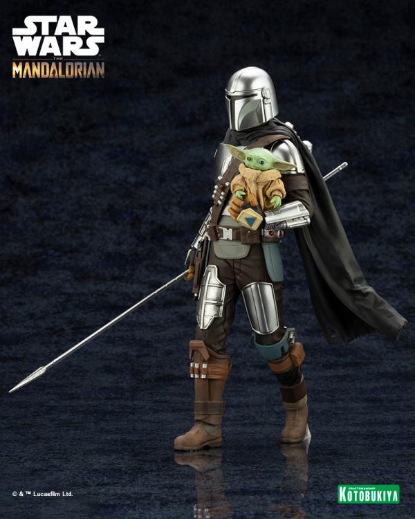 KOTOBUKIYA ARTFX+ SW193 The Mandalorian & Grogu with Beskar Staff - The Mandalorian 1/10 Scale Figure