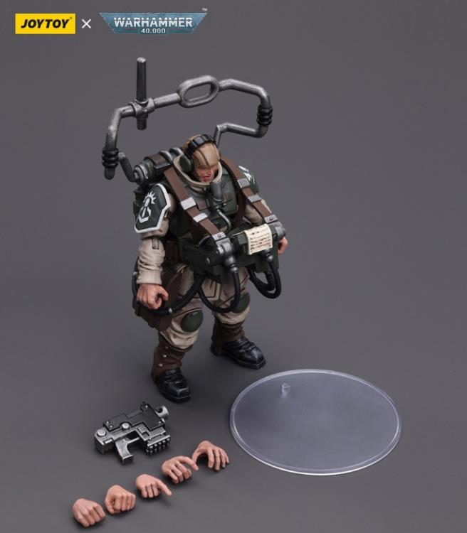 JOYTOY Warhammer 40k Astra Militarum Cadian Command Squad Veteran with Master Vox 1/18 Scale Action Figure