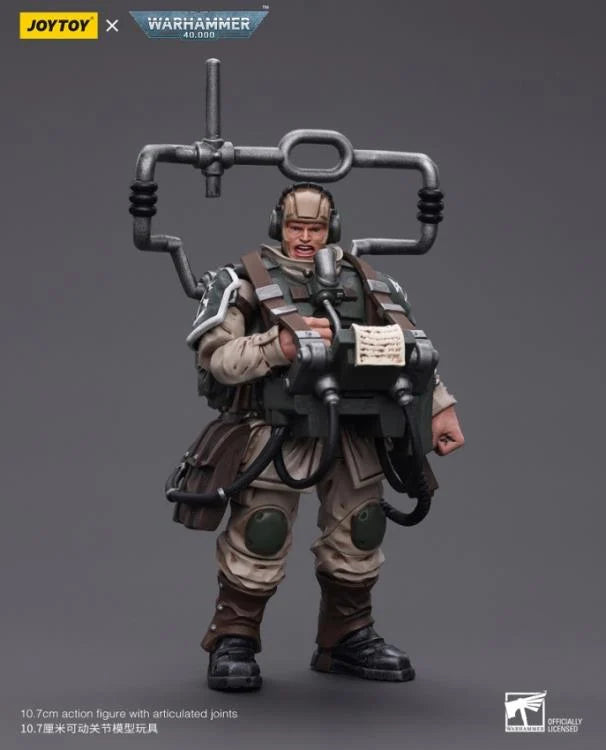 JOYTOY Warhammer 40k Astra Militarum Cadian Command Squad Veteran with Master Vox 1/18 Scale Action Figure